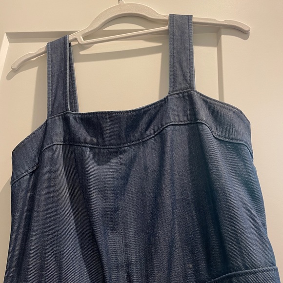 Club Monaco - gently used jeans jumpsuit. Wide leg style - Picture 2 of 3